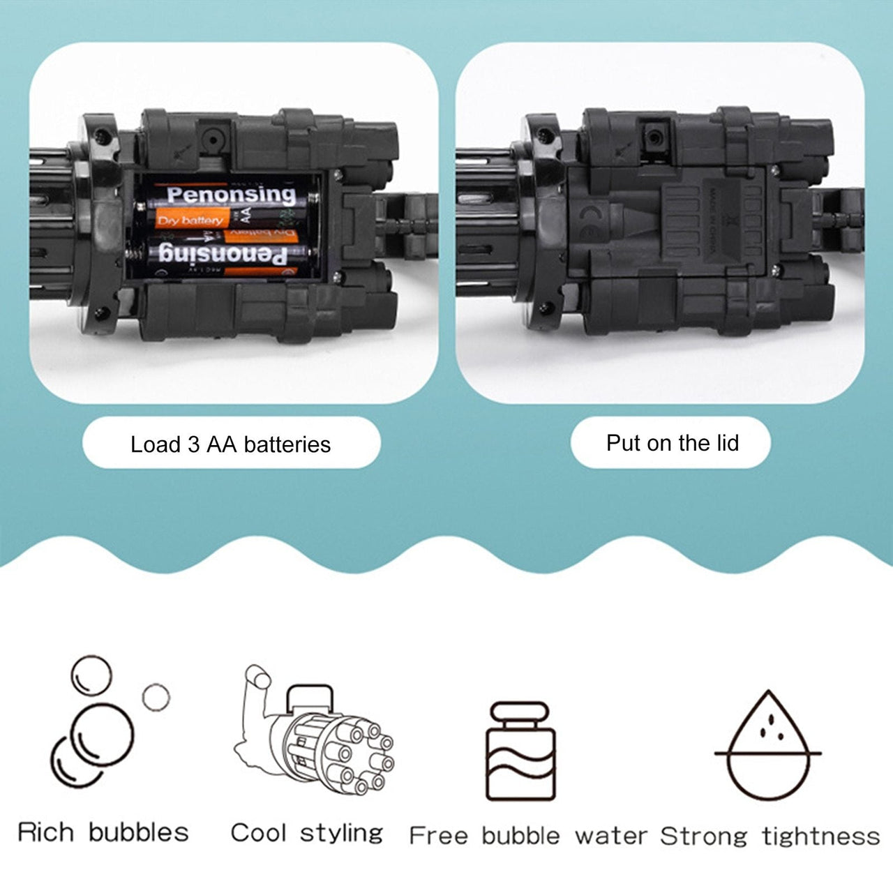 Gatling Bubble Machine with Bubble Liquid